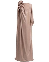 Gemy Maalouf - Draped Floral Embellishment Maxi Kaftan - Lyst