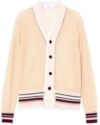 Toga - V-Neck Striped-Hem Cardigan - Lyst