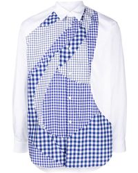 Comme des Garçons - Checked-panel Long-sleeve Cotton Shirt - Lyst