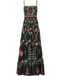 Agua Bendita - Lima Embroidered Linen Dress - Lyst