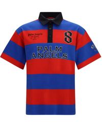 Palm Angels - Striped Logo-Print Polo Shirt - Lyst