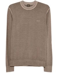 BOSS - Crew-Neck Virgin-Wool Sweater - Lyst