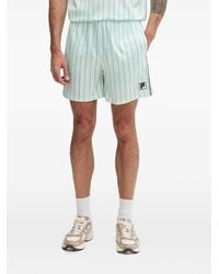 Fila - Coverciano Pinstripe-Print Logo-Patch Shorts - Lyst