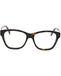 McQueen - Square-Frame Tortoiseshell-Effect Glasses - Lyst
