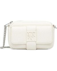 ARMANI EXCHANGE - Logo-Plaque Pebbled-Effect Shoulder Bag - Lyst