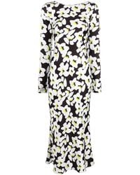 V:PM ATELIER - Floral-Print Midi Dress - Lyst
