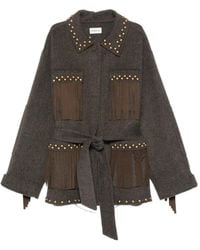 P.A.R.O.S.H. - Veste Cloutée À Franges - Lyst