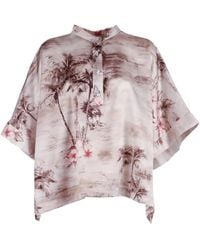 Shirtaporter - Palm-Tree Print Blouse - Lyst