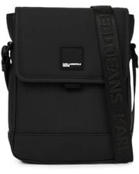 KARL LAGERFELD - Coated Faux-Leather Reporter Bag - Lyst