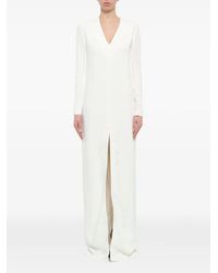 Lanvin - V-Neck Front-Slit Maxi Dress - Lyst