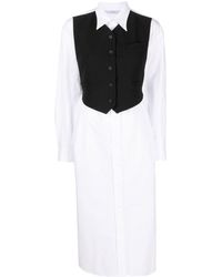 Pushbutton - Waistcoat-detail Shirt Dress - Lyst