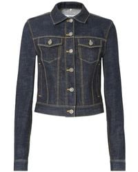 Fendi - Chaqueta Vaquera Con Parche Del Logo - Lyst
