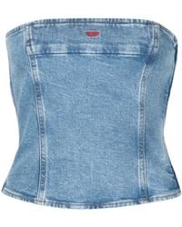 DIESEL - Schulterfreies DE-VILLE Cropped-Top im Jeans-Look - Lyst