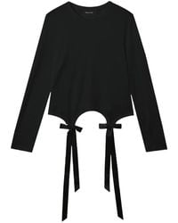 Simone Rocha - Bow Tail Easy Bow-Detail Cut-Out Long-Sleeve T-Shirt - Lyst