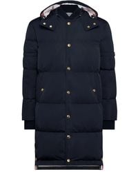 Thom Browne - Hooded Stud Button-Fastening Coat - Lyst