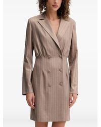 Fracomina - Doppelreihiges Kleid mit Nadelstreifen - Lyst