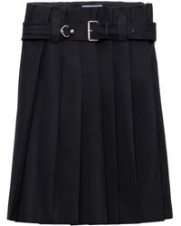 Prada - ベルテッド プリーツスカート - Lyst