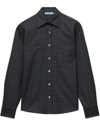 Prada - Geruit Wollen Blouse - Lyst