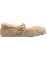 Birkenstock - Santa Clarita Shearling-Finish Ballet Flats - Lyst