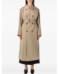AURALEE - Double-Breasted Belted Coat - Lyst