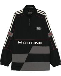 Martine Rose - Schwarz Graue Halb Zip Streifen Jacke - Lyst