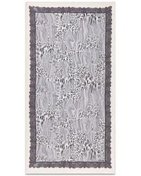 Blugirl Blumarine - Leopard-Print Lace-Trim Scarf - Lyst
