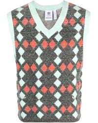 adidas - X Wales Bonner Argyle Knitted Vest - Lyst