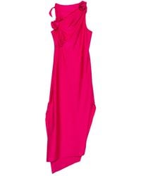 Coperni - Asymmetrische Maxi-Jurk Met Bloemdetail - Lyst
