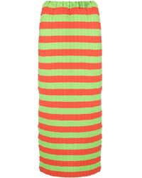 Sunnei - Curled Striped Midi Skirt - Lyst