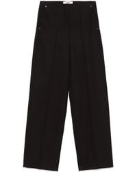 Fendi - Wide Leg Wool Trousers - Lyst