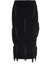 IRO - Firia Fringe-Trimmed Midi Skirt - Lyst