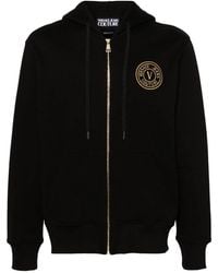 Versace Jeans Couture - Logo-Embroidered Zip-Up Hoodie - Lyst