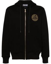 Versace Jeans Couture - Logo-Embroidered Zip-Up Hoodie - Lyst