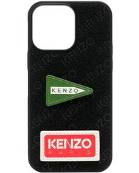 KENZO Coque d'iPhone 14 à patch logo - Noir
