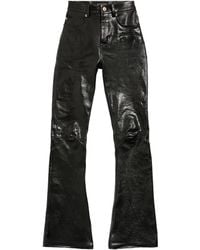 Balenciaga - Flared Leather Trousers - Lyst