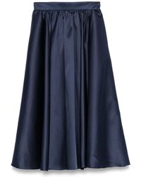Blanca Vita - Satin Midi Skirt - Lyst