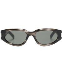 Saint Laurent - Tortoiseshell-effect Oval-frame Sunglasses - Lyst