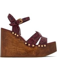 FARM Rio - Floral-Embossed Studded Sandals - Lyst