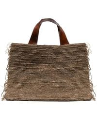 IBELIV - Onja Fringed Raffia Tote Bag - Lyst