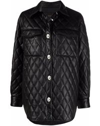 Maje Quilted Faux-leather Jacket - Black