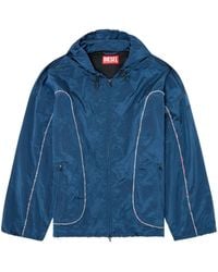 DIESEL - Giacca A Vento Con Profili Destroyed - Lyst