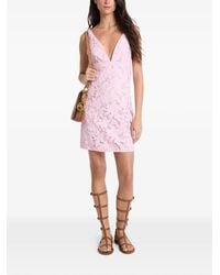 Michael Kors - Floral-Lace V-Neck Mini Dress - Lyst