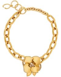 Oscar de la Renta - Flower Chain Necklace - Lyst