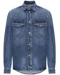 Moncler - Logo-Patch Denim Shirt - Lyst