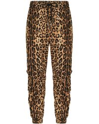 Dolce & Gabbana - Pantalones de chándal con estampado de leopardo - Lyst