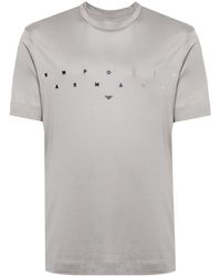 Emporio Armani - Logo-print Lyocell-blend T-shirt - Lyst