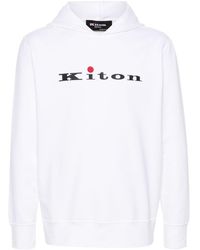 Kiton - Logo-rubberised Cotton Hoodie - Lyst