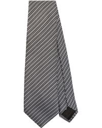 Giorgio Armani - Gestreifte Krawatte aus Satin - Lyst