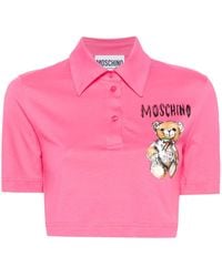 Moschino - Cropped-Poloshirt mit Teddy - Lyst