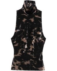Nanushka - Top Met Hoge Hals En Tie-Dye Print - Lyst